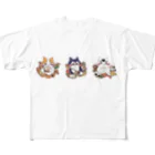 KEI_KAPI_TOMの朝ごはんを食べる猫 フルグラフィックTシャツ