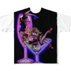 AKZの酒に溺れる夜の女 フルグラフィックTシャツ