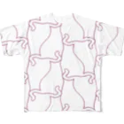 SAKURAMEDERUの猫フルグラフィックF All-Over Print T-Shirt