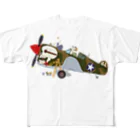 SKULL-2のノーズアートを描くすろくま。戦闘機P-40、SKULL All-Over Print T-Shirt