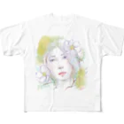isiko　Miyahara Izumiのお花と水彩の子 フルグラフィックTシャツ