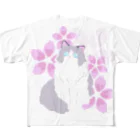 Kotetsu diary(SUZURI店)のラグドール×桜 All-Over Print T-Shirt