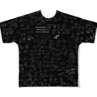 ウーパールーパーの館の筋トレ&ストレッチ黒Tシャツ フルグラフィックTシャツ