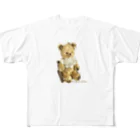 primula_julians_goodsshopのPrimula Julianのおすわりくまさん All-Over Print T-Shirt