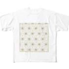 iro-toridoriの和モダンな麻の葉ゴールド All-Over Print T-Shirt