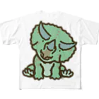 segasworksのトリケラちゃん（お座り）首傾げ All-Over Print T-Shirt