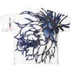 書浪人善隆・硯の藍海（あいしー）シリーズ「月下美人」 All-Over Print T-Shirt