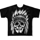 DieodeDesign2022のIndian Skull Face フルグラフィックTシャツ
