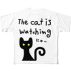 KOBACHIの隠れ家の猫は見ている...猫は全てお見通し🐈‍⬛✨ フルグラフィックTシャツ