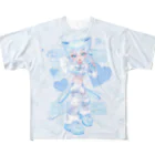 IENITY　/　MOON SIDEのさいばーにゃんこ 💙 (Ver.A) ブルー - フルグラフィックT フルグラフィックTシャツ