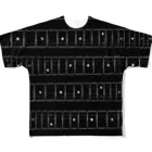 noiseful 【-kr69- @YouTube】のギターネックボーダー柄 黒 All-Over Print T-Shirt