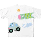 モッコのこいのぼりさんとくるまさん All-Over Print T-Shirt