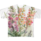 botanicalartAIのキンギョソウ フルグラフィックTシャツ