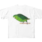 森図鑑の[森図鑑] サザナミインコ緑色 All-Over Print T-Shirt