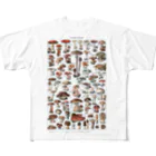 MUGEN ARTのきのこ図鑑　ヴィンテージボタニカルアート All-Over Print T-Shirt