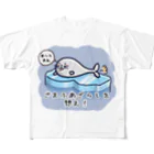 ひよこ男爵とまだむにゃんのごまふあざらにゃん All-Over Print T-Shirt