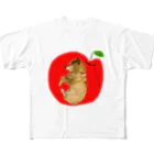 柴犬しばわんこhana873のりんご&わんこ林檎と柴犬 All-Over Print T-Shirt