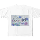 Blue Bayouの朝顔とみるちょこもーたん All-Over Print T-Shirt