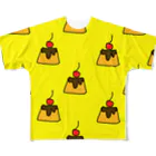hacco/dat.の黄色いプリンたべる All-Over Print T-Shirt