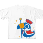 babigon shop on the earth のオオハシくん フルグラフィックTシャツ