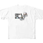 mocchi’s workshopのCREATE THE WORLD All-Over Print T-Shirt