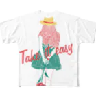 Drecome_DesignのTake it easy フルグラフィックTシャツ