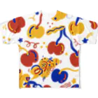 愉快レトロ雑貨屋★39太郎の🍒踊るサクランボ🍒 All-Over Print T-Shirt