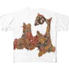 Yanagiya Kosanjiの青森県_TextMap_木目調 All-Over Print T-Shirt