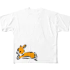 虹色コーギーdays☆のこーぎー(はしる) フルグラフィックTシャツ