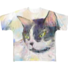 もちけらのハチワレ猫かけちゃん。 All-Over Print T-Shirt