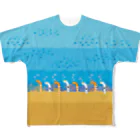 あわじテキスタイルの海底フルグラフィックTシャツ｜チンアナゴにょき All-Over Print T-Shirt