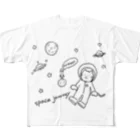 ひよこ工房の宇宙と猫 フルグラフィックTシャツ