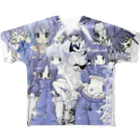 目に優しい青の青色女の子詰め込み All-Over Print T-Shirt