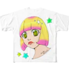 303companyのデジタルイラスト女の子 フルグラフィックTシャツ