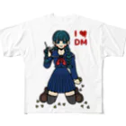 モグラノアナのデスマッチガール　女学生 フルグラフィックTシャツ