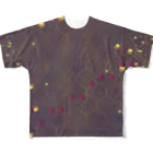 qasr el asulの魔法の絨毯　デーツゴールデンブラウン フルグラフィックTシャツ