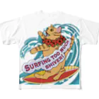 ヨルノネコイチのサーフィンし過ぎてふるえる！ フルグラフィックTシャツ