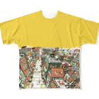 ナランジャSHOPのイエロー空の街並み All-Over Print T-Shirt