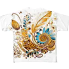 Connect Happiness DesignのGolden  Leaves All-Over Print T-Shirt