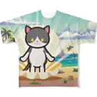 にこねこ【保護猫の保育園】のホタテ（ヴィーナス風）フルグラフィックTシャツ フルグラフィックTシャツ