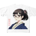 眼鏡乃鯖江の眼鏡の鯖江 フルグラフィックTシャツ