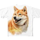 デジタルキャンバスの"シバワンダー" 柴犬愛好家Tシャツ フルグラフィックTシャツ