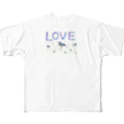 ♡BE HAPPY♡の鳥いっぱい All-Over Print T-Shirt