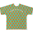 megallanicaのVINCA MAJOR -retro tile- All-Over Print T-Shirt