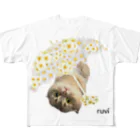 ゆきリンアート【保護猫活動 支援】の花傘ーるびちゃん All-Over Print T-Shirt