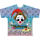 GOD LUCK💀to youのPOPピエロ総柄Ｔシャツ All-Over Print T-Shirt