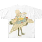 浮世絵ショップ のどぐろ　UKIYOE SHOP NODOGUROの福禄寿　七福神　神田明神祭禮繪卷 [3]　Kanda Myojin Festival Religious Painting [3] All-Over Print T-Shirt