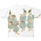 浮世絵ショップ のどぐろ　UKIYOE SHOP NODOGUROの魚　 神田明神祭禮繪卷 [4] Kanda Myojin Festival Religious Painting [4] フルグラフィックTシャツ