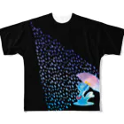 猫神商店の雨降りきゃっと All-Over Print T-Shirt