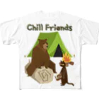 A&D Laid back lifeのChill friends  All-Over Print T-Shirt